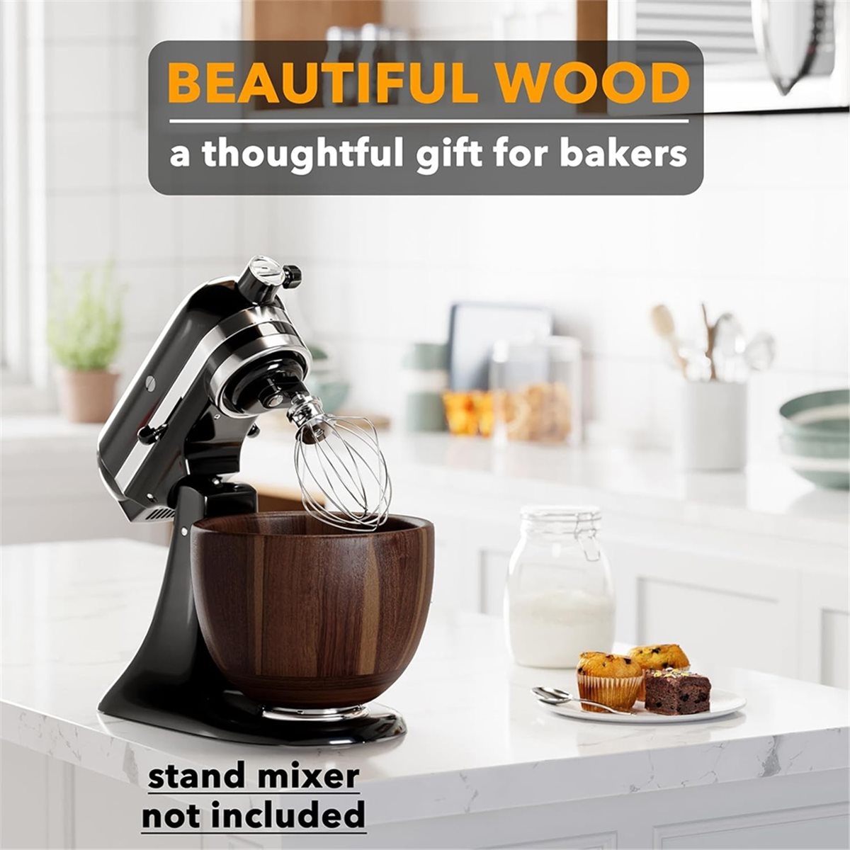 Stand Mixer Bowl - (A25M) وعاء خلط خشبي - لخلاطات