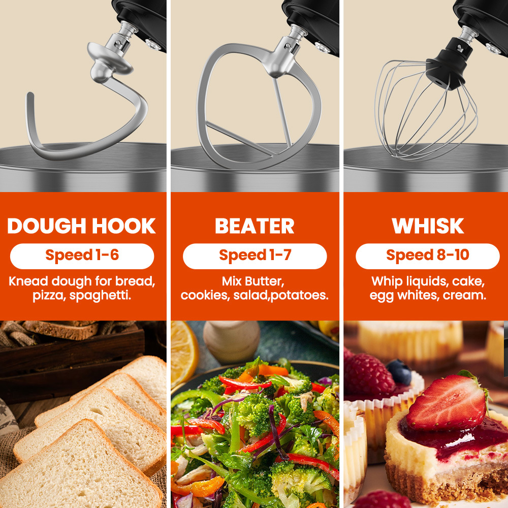خلاط كهربائي بسعة 5 لتر، قوة 1 - مراجعة Stand Mixer Bowl وسعره