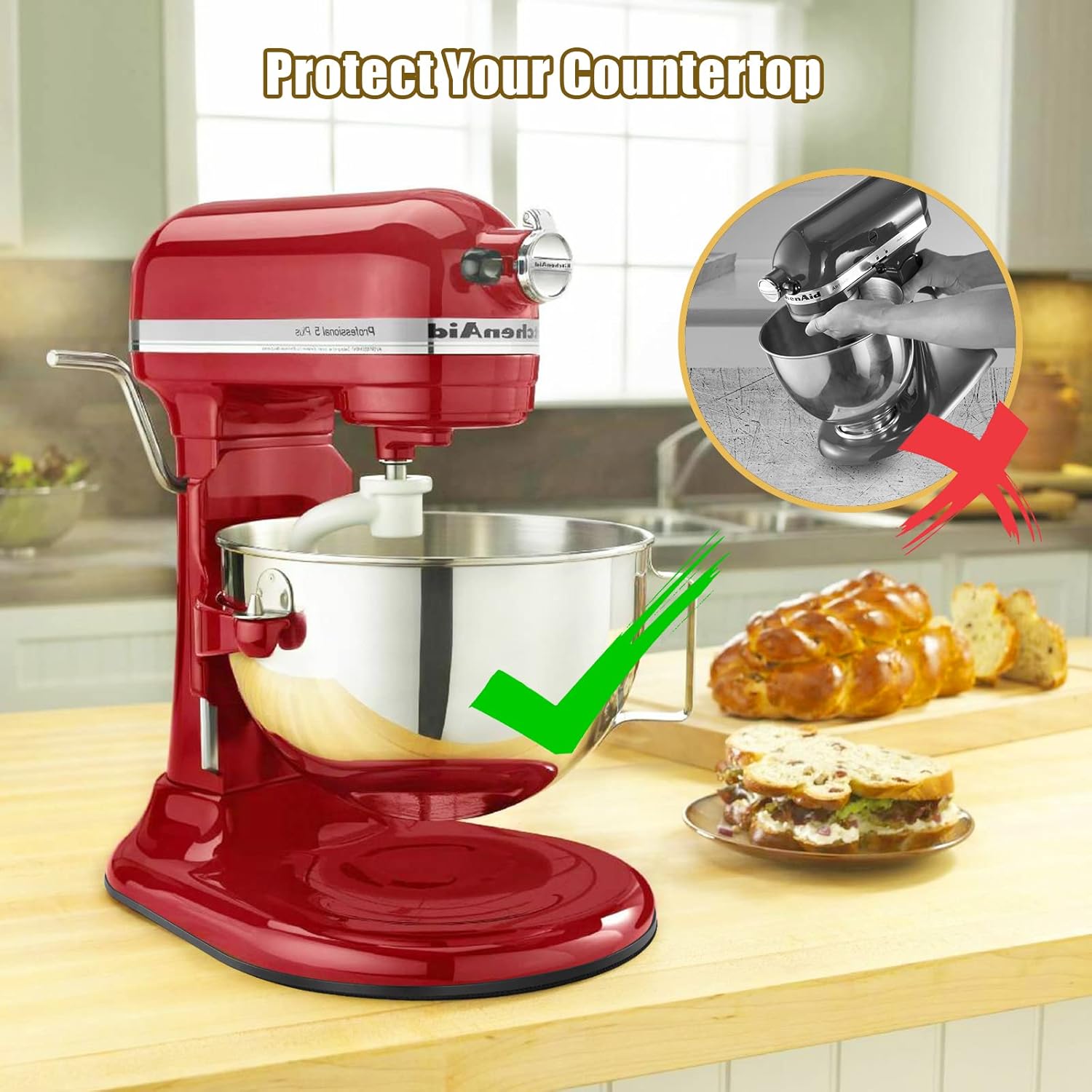 أجهزة المطبخ حصيرة منزلقة ، حص - مراجعة Stand Mixer Bowl وسعره