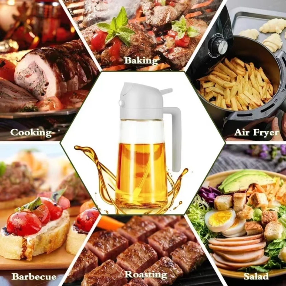 زجاجة رش زيت بلاستيكية 2 في 1  - مراجعة Kitchen Baking وسعره