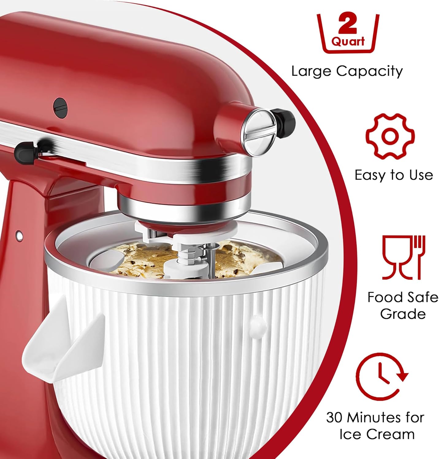 مرفق صانع الآيس كريم لخلاطات ح - مراجعة Stand Mixer Bowl وسعره